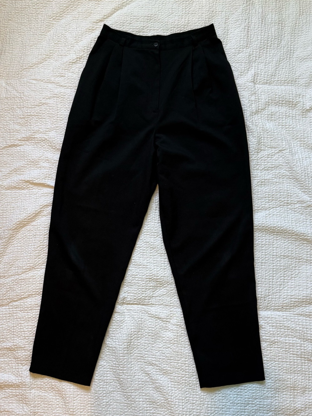 Women's Black Straight-Leg High-Rise Pants